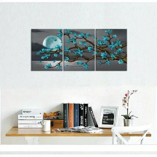 3pcs Abstract Black and Gold Metal Print Ready to Hang Art