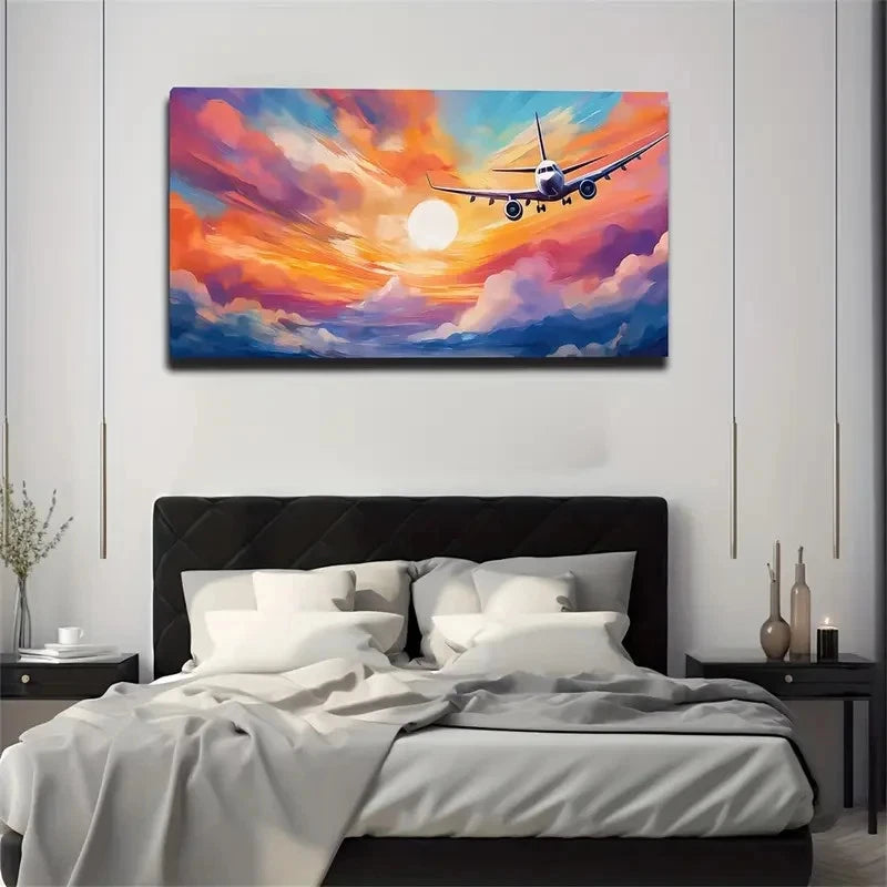 Dynamic Brushstroke Effect Wall Art Canvas Office Home Room Framed 120x60cm