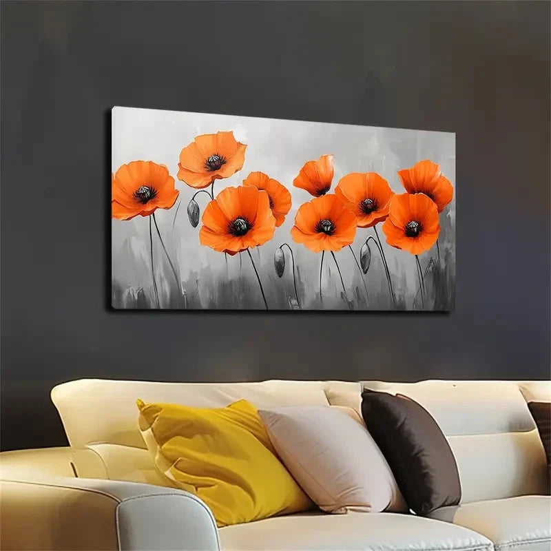Background with Vibrant Red Wall Art canvas office home room framed 120x60cm