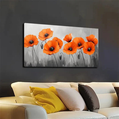 Background with Vibrant Red Wall Art canvas office home room framed 120x60cm