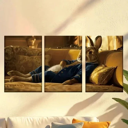 3pcs Peter Rabbit Art Classic Style, Frameless Wall Art Canvas Unframed - High Quality Print 100% Australian Made Wall Canvas