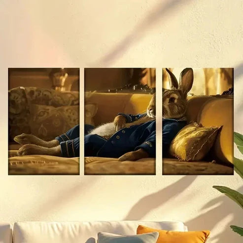 3pcs Peter Rabbit Art Classic Style, Frameless Wall Art Canvas Unframed - High Quality Print 100% Australian Made Wall Canvas