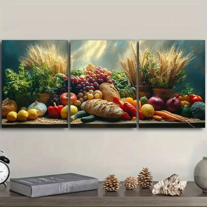 3pcs Lots of food Wall Art Set Canvas Framed 60x90cm - High Quality Print 100% Australian Made Wall Canvas Ready to Hang