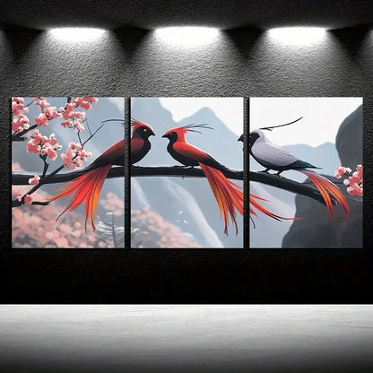 3pcs Bird flaps its wings and flies high Design Metal Print Ready to Hang Art - Bella Home Decor