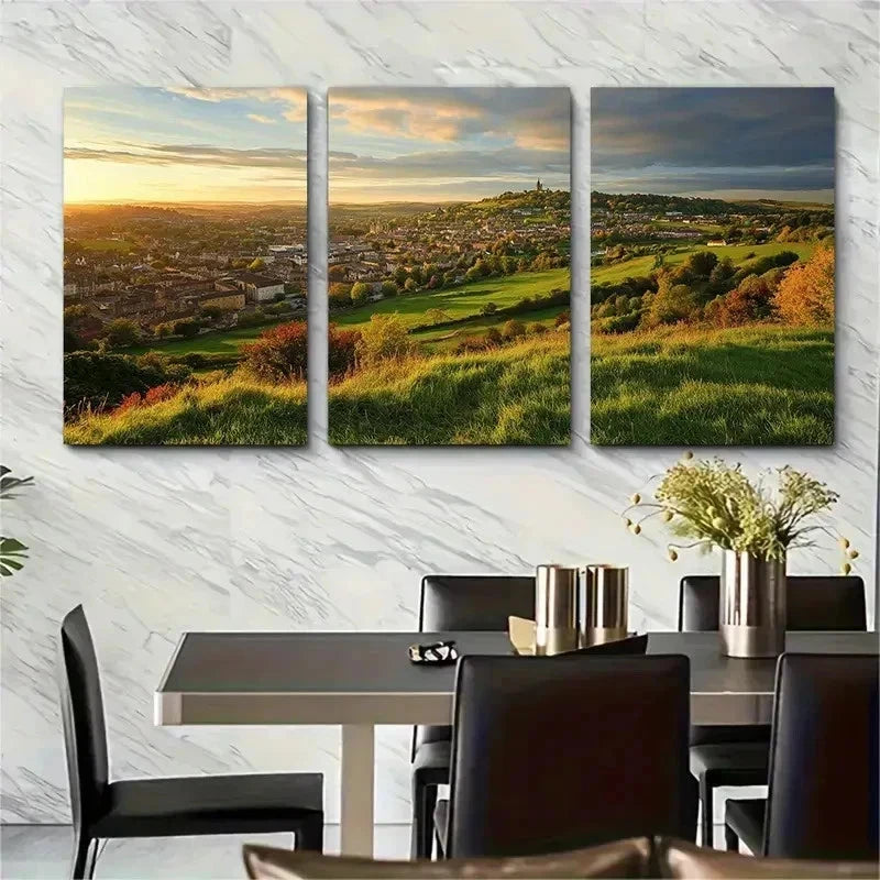 3pcs UK England Travel Somerset Lands Perfect Wall Art Set Canvas Framed 50x70cm - High Quality Print 100% Australian Made Wall Canvas Ready to Hang