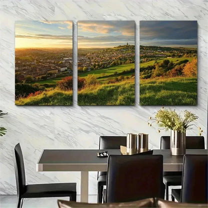 3pcs UK England Travel Somerset Lands Perfect Wall Art Set Canvas Framed 50x70cm - High Quality Print 100% Australian Made Wall Canvas Ready to Hang