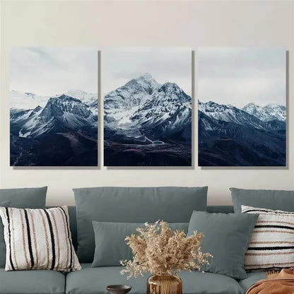 3pcs Mountains, lakes, snow natural landscape Wall Art Set Canvas Unframed - High Quality Print 100% Australian Made Wall Canvas