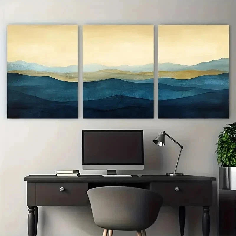 3pcs Abstract Minimalist Nature Perfect Wall Art Set Canvas Framed 50x70cm - High Quality Print 100% Australian Made Wall Canvas Ready to Hang - Bella Home Decor