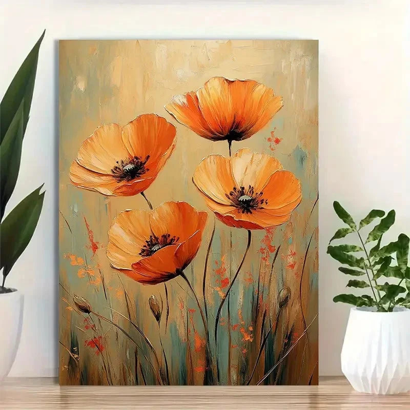 Beautiful Nature Scene Abstract Floral Painting 40x60cm Metal Print Ready to Hang
