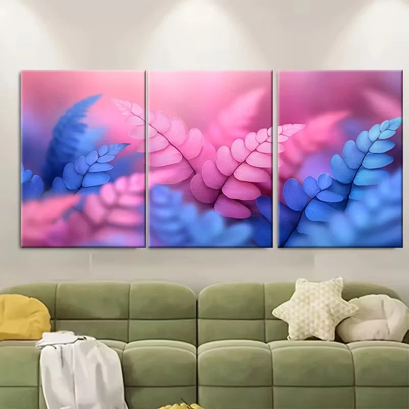 3pcs Minimalist Tropical Fern Metal Print Ready to Hang Art