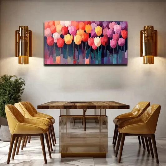 Modern Minimalist Vibrant Wall Art Canvas Office Home Room Framed 120x60cm