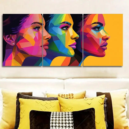3pcs Abstract vector art of women Wall Art Set Canvas Framed 60x90cm - High Quality Print 100% Australian Made Wall Canvas Ready to Hang - Bella Home Decor