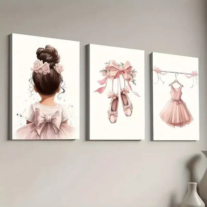 3pcs Modern Stylish Ballet Dance Aesthetic Canvas Unframed - High Quality Print 100% Australian Made Wall Canvas