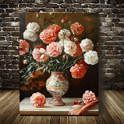 Traditional Pink & Peach Colorful Painting 40x60cm Metal Print Ready to Hang - Bella Home Decor