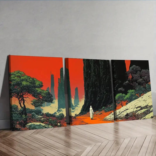 3pcs Strange planet (3) Wall Art Set Canvas Framed 40x60cm - High Quality Print 100% Australian Made Wall Canvas Ready to Hang
