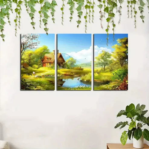 3pcs Water Surface Marble   Art Canvas Unframed - High Quality Print 100% Australian Made Wall Canvas
