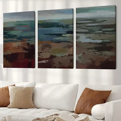3pcs Mid Century Modern Sage Green Canvas Unframed - High Quality Print 100% Australian Made Wall Canvas