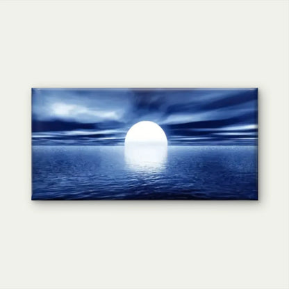 Ocean Moon Blue Perfect Wall Art Canvas Office Home Room Framed 120x60cm