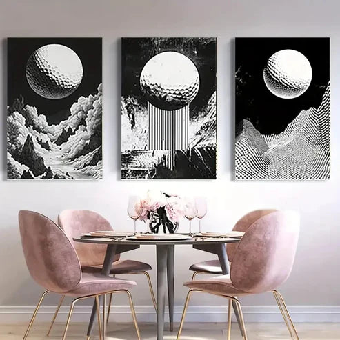 3pcs Featuring Disco Ball Design Wall Art Set Canvas Unframed – High Quality Print 100% Australian Made Wall Canvas