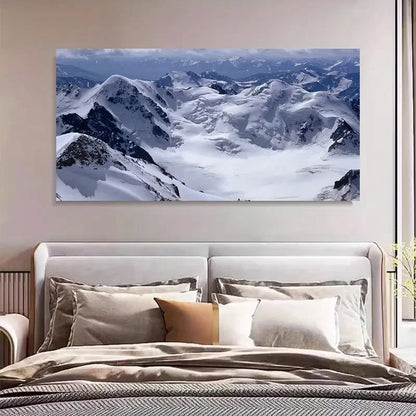 Switzerland Snowy Mountains Wall Art Canvas Office Home Room Framed 120x60cm - Bella Home Decor