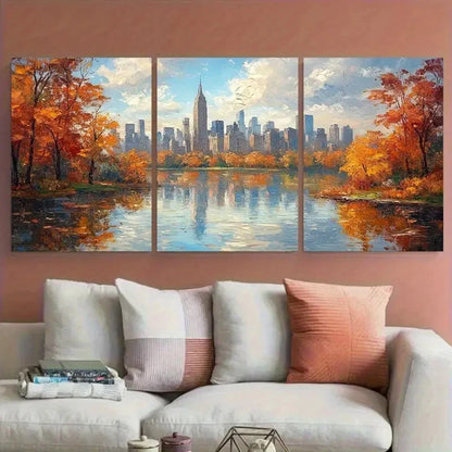 3pcs Central Park New York City Skyline Metal Print Ready to Hang Art - Bella Home Decor