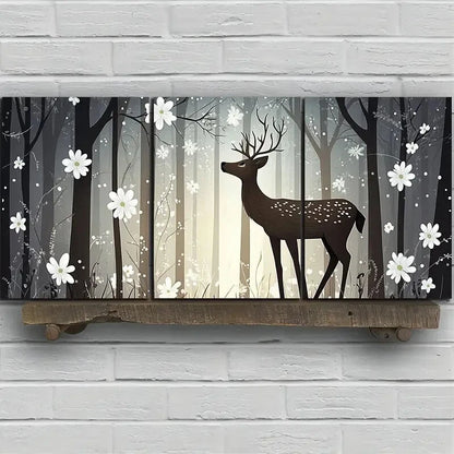 3pcs Beautiful Elk in The Forest Deer Metal Print Ready to Hang Art - Bella Home Decor