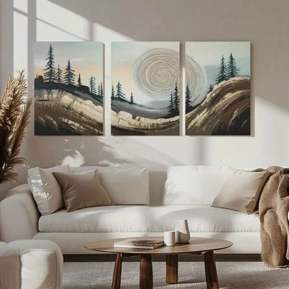 3pcs Tranquil Abstract Landscape  Wall Art Set Canvas Framed 40x60cm - High Quality Print 100% Australian Made Wall Canvas Ready to Hang