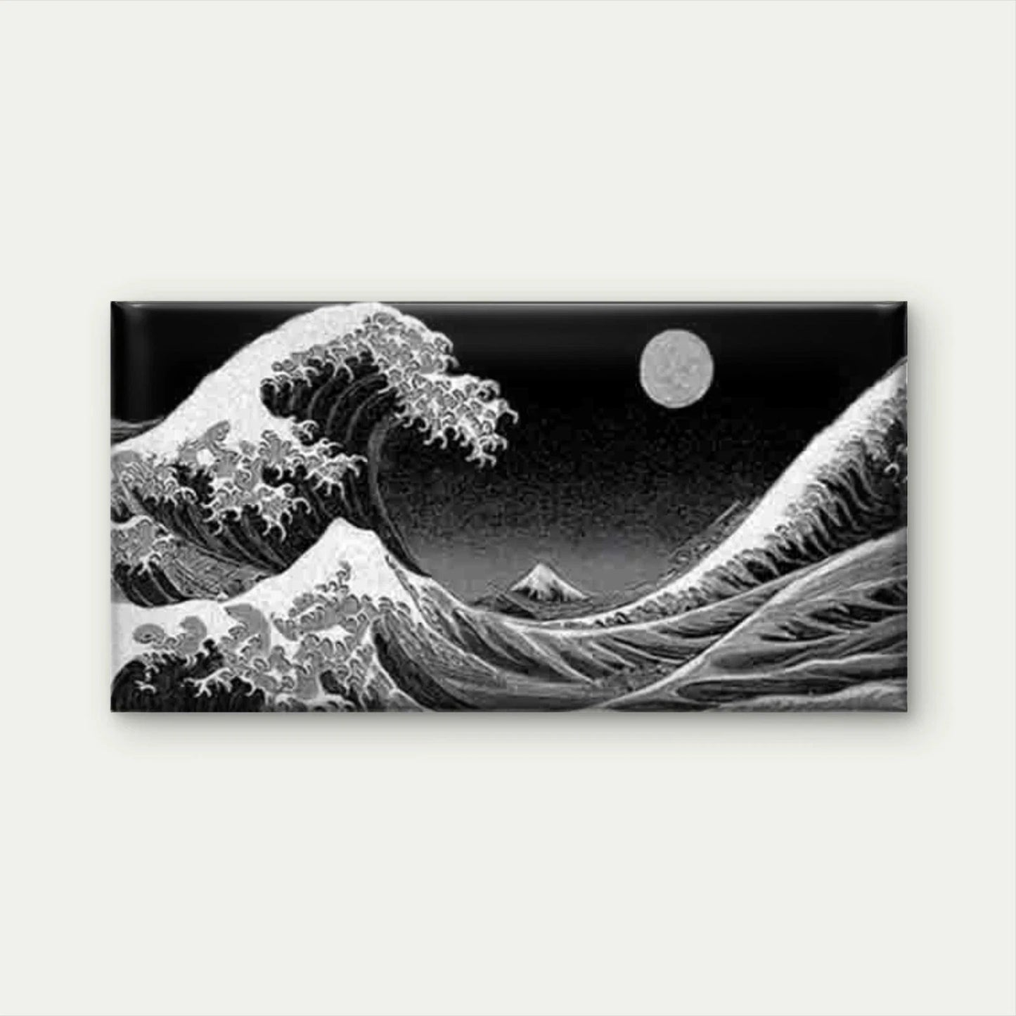 Black and White Wave Wall Art Canvas Office Home Room Framed 120x60cm