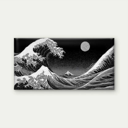 Black and White Wave Wall Art Canvas Office Home Room Framed 120x60cm
