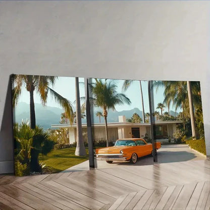 3pcs Mid-century modern car Wall Art Canvas Unframed - High Quality Print 100% Australian Made Wall Canvas
