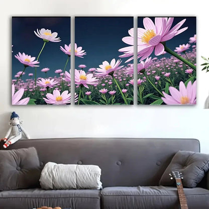 3pcs Vibrant Pink Floral Wall Art Set Canvas Framed 40x60cm - High Quality Print 100% Australian Made Wall Canvas Ready to Hang