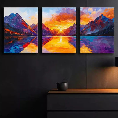3pcs Featuring A Stunning Mountain Scene Wall Art Set Canvas Unframed - High Quality Print 100% Australian Made Wall Canvas