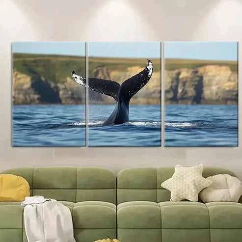 3pcs Cullernose Point Whale Back Folds  Wall Art Set Canvas Unframed – High Quality Print 100% Australian Made Wall Canvas - Bella Home Decor