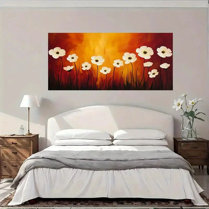 Modern Vintage Abstract Floral Wall Art Canvas Office Home Room Framed 120x60cm