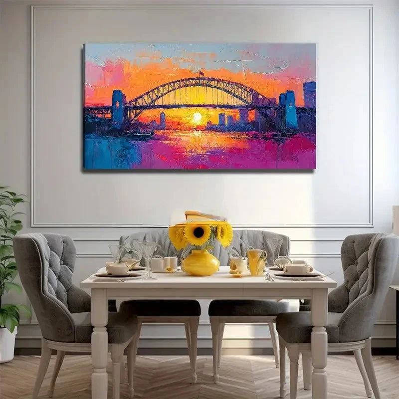 Modern Bohemian Sydney Wall Art Canvas Office Home Room Framed 120x60cm