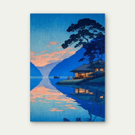 Daybreak Over Lake Yamanaka 60x90cm Metal Print Ready to Hang