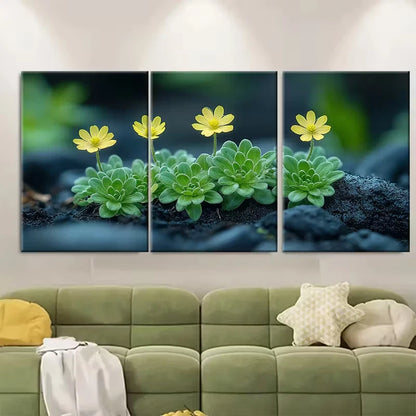 3pcs Wild Saxifrage Plant Botanical Metal Print Ready to Hang Art