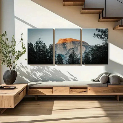 3pcs Natural Spectacular Mountain Trees Modern Wall Art Set Canvas Framed 60x90cm - High Quality Print 100% Australian Made Wall Canvas Ready to Hang - Bella Home Decor