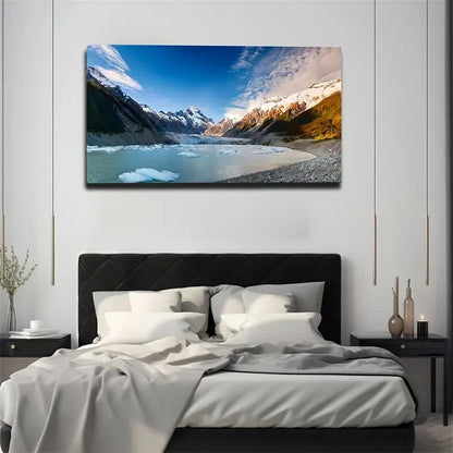 Stunning Melting Glacier Wall Art Canvas Office Home Room Framed 120x60cm