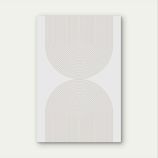 Minimalist Line Art Arch and Geometric Waves 40x60cm Metal Print Ready to Hang