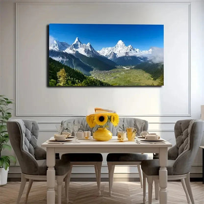 Realistic Snow Mountain Wall Art Canvas Office Home Room Framed 120x60cm