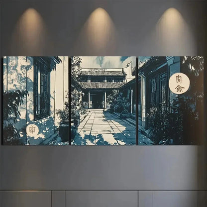 3pcs  Northern Light Blue  NL  Wall Art Set Canvas Framed 50x70cm - High Quality Print 100% Australian Made Wall Canvas Ready to Hang - Bella Home Decor