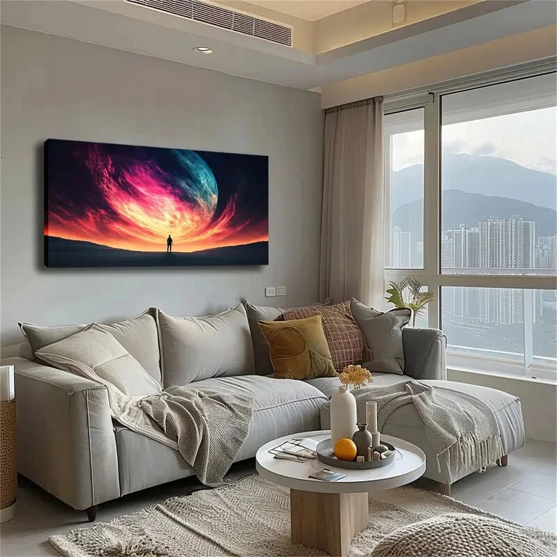 A Person In The Desert Looking Wall Art Canvas Office Home Room Framed 120x60cm - Bella Home Decor