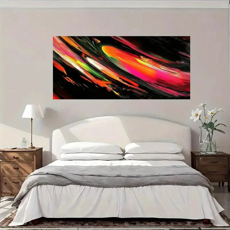 Abstract Colorful Swirl Wall Art Canvas Office Home Room Framed 120x60cm