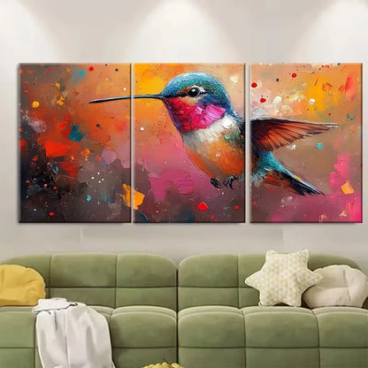3pcs Small Birds Impasto Metal Print Ready to Hang Art