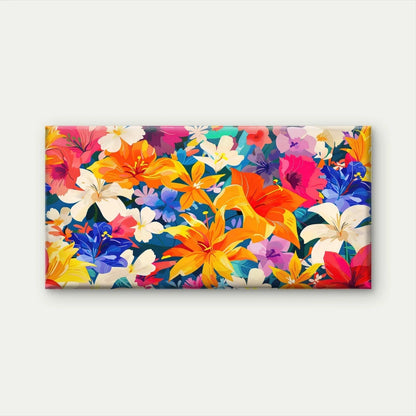 Vibrant Tropical Flowers Wall Art Canvas Office Home Room Framed 120x60cm