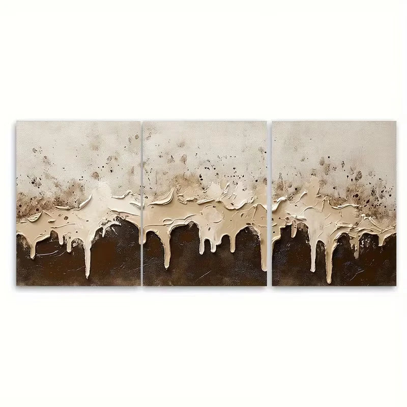 3pcs Abstract Paint Splatter Dripping Effect Metal Print Ready to Hang Art - Bella Home Decor