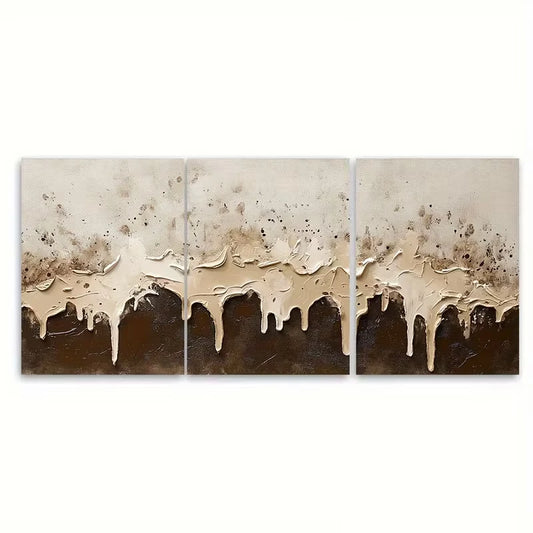 3pcs Abstract Paint Splatter Dripping Effect Metal Print Ready to Hang Art