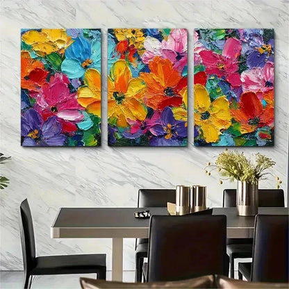 3pcs Abstract Sunflower Painting Perfect Wall Art Set Canvas Framed 50x70cm - High Quality Print 100% Australian Made Wall Canvas Ready to Hang - Bella Home Decor