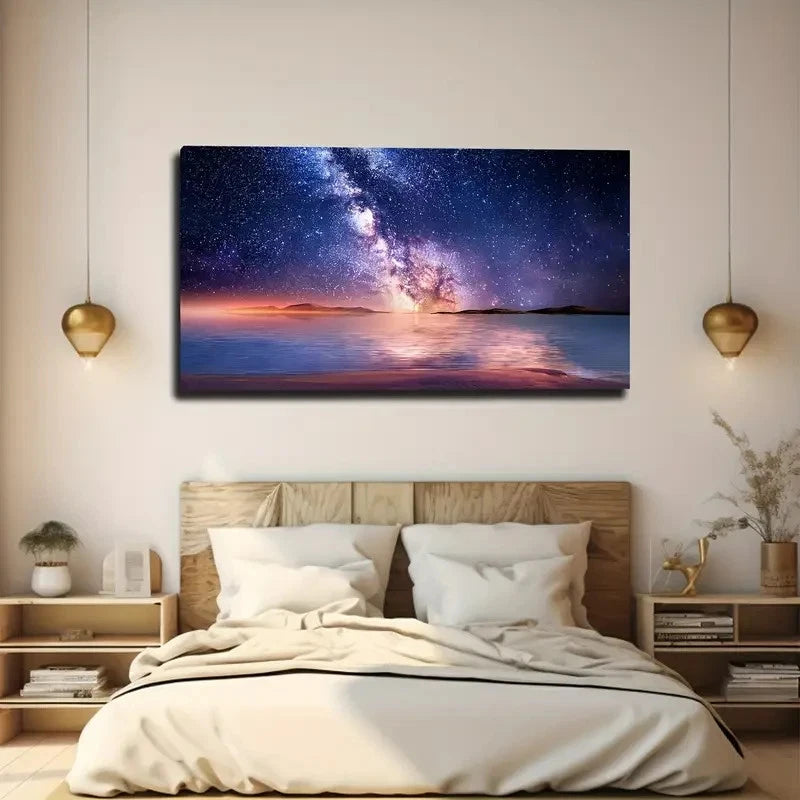 Galaxy And Night Sky Wall Art Canvas Office Home Room Framed 120x60cm